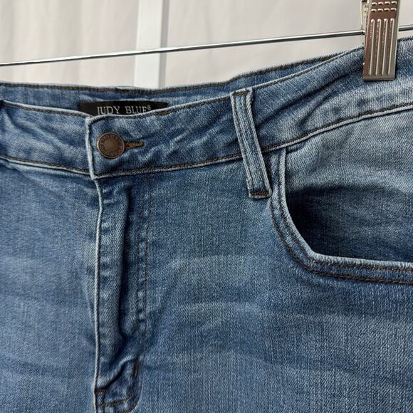 Judy Blue Boot Cut Jeans Size 20W Plaid Patch Distressed - Picture 7 of 13